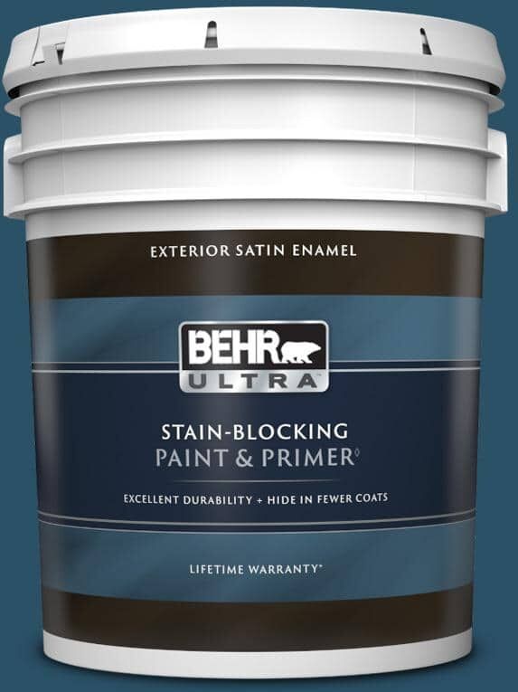 BEHR ULTRA 5 gal. #560D-7 Planetarium Satin Enamel Exterior Paint & Primer