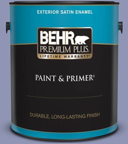 BEHR PREMIUM PLUS 1 gal. #S540-4 Vintage Ribbon Satin Enamel Exterior Paint & Primer