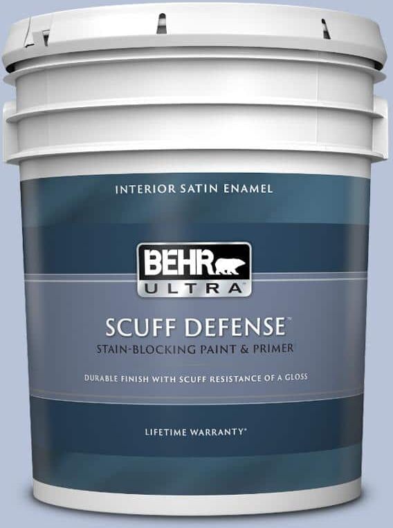 BEHR ULTRA 5 gal. #610C-3 Virginia Blue Extra Durable Satin Enamel Interior Paint & Primer