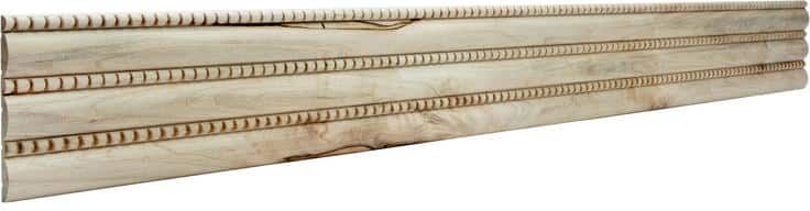 Ornamental Mouldings 0.4375 in. D x 5 in. W x 94.5 in. L Unfinished Ambrosia Maple Wood Large and Small Reed with Bead Panel Moulding