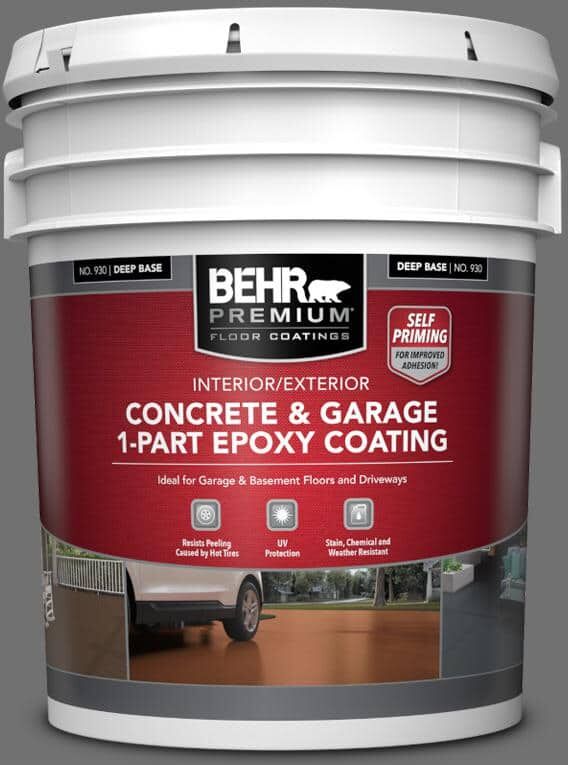 BEHR PREMIUM 5 gal. #AE-48 Machine Gray Self-Priming 1-Part Epoxy Satin Interior/Exterior Concrete and Garage Floor Paint