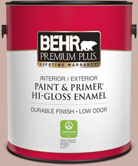 BEHR PREMIUM PLUS 1 gal. Home Decorators Collection #HDC-CT-07A Vintage Tea Rose Hi-Gloss Interior/Exterior Enamel Paint & Primer