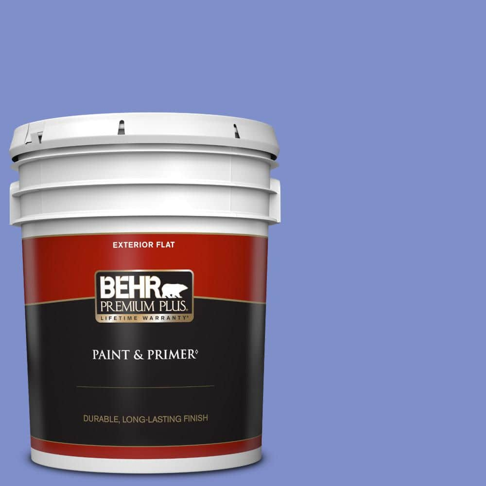 BEHR PREMIUM PLUS 5 gal. #P540-5 Pansy Garden Flat Exterior Paint & Primer