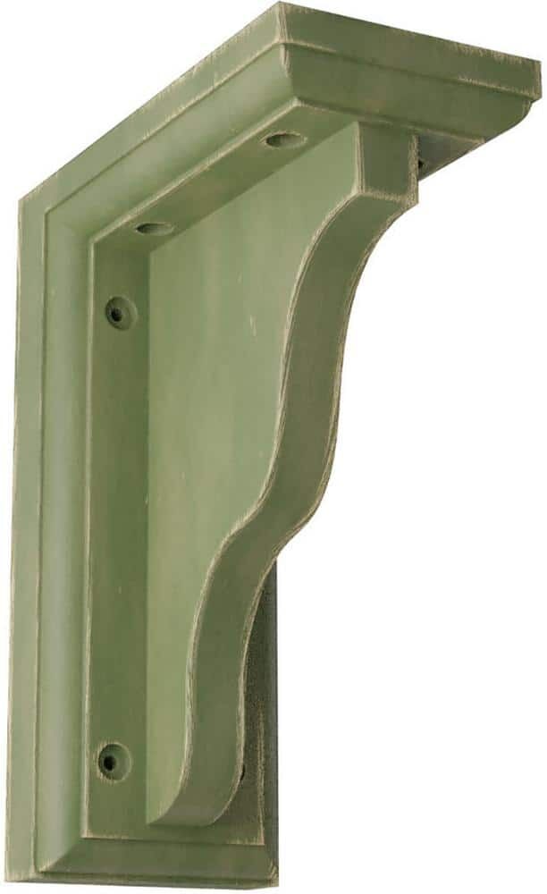 Ekena Millwork 3 in. x 7 in. x 5 in. Restoration Green Hamilton Traditional Wood Vintage Decor Bracket