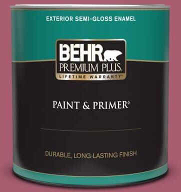 BEHR PREMIUM PLUS 1 qt. #MQ1-07 Shine Baby Shine Semi-Gloss Enamel Exterior Paint & Primer