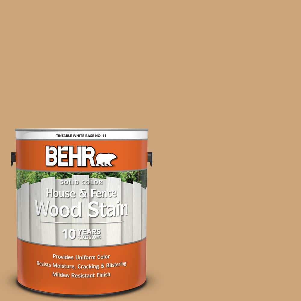 BEHR 1 gal. #HDC-AC-13 Butter Nut Solid Color House and Fence Exterior Wood Stain