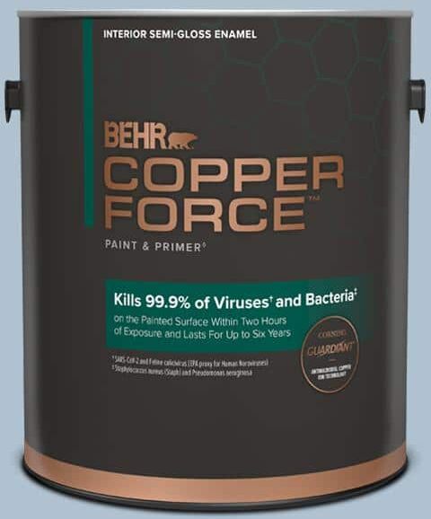 COPPER FORCE 1 gal. #S510-2 Boot Cut Semi-Gloss Enamel Interior Virucidal & Antibacterial Paint & Primer