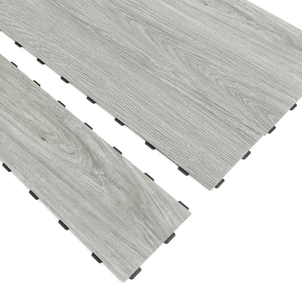 Art3d Wood Look Gray 5 MIL 36 in. L x 6 in. W Waterproof Click Lock Luxury Vinyl Flooring Tile(27 sq. ft./Box )