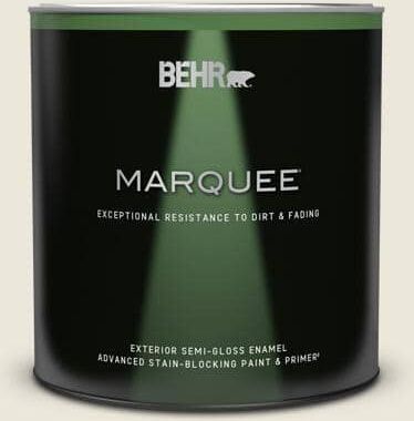 BEHR MARQUEE 1 qt. #BXC-32 Picket Fence White Semi-Gloss Enamel Exterior Paint & Primer