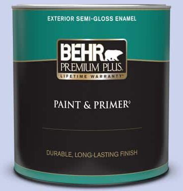 BEHR PREMIUM PLUS 1 qt. #P540-2 Garden Fairy Semi-Gloss Enamel Exterior Paint & Primer