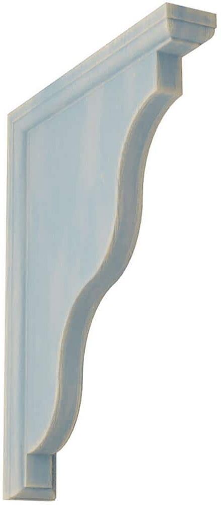 Ekena Millwork 1-1/2 in. x 11 in. x 9 in. Driftwood Blue Hamilton Traditional Wood Vintage Decor Bracket