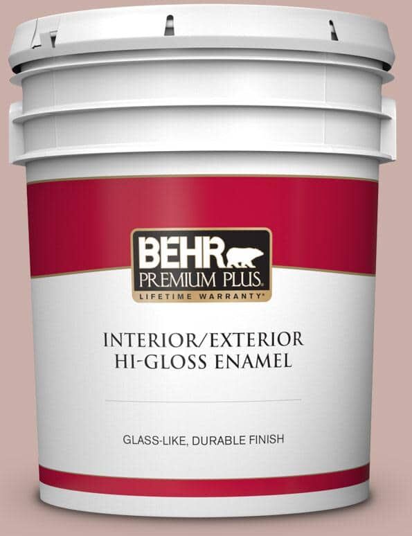 BEHR PREMIUM PLUS 5 gal. Home Decorators Collection #HDC-CT-07A Vintage Tea Rose Hi-Gloss Enamel Interior/Exterior Paint