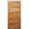 Builders Choice 32 in. x 80 in. 5 Panel Shaker Left-Handed Unfinished Fir Single Prehung Interior Door