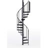 Mylen STAIRS Condor Black Interior 42in Diameter, Fits Height 93.5in - 104.5in, 2 42in Tall Platform Rails Spiral Staircase Kit