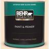 BEHR PREMIUM PLUS 1 qt. #300C-2 Sand Dollar White Semi-Gloss Enamel Exterior Paint & Primer