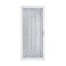 Grisham Palermo 36 in. x 80 in. White Full View Wrought Iron Security Storm Door with Reversible Hinging
