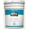 BEHR PREMIUM PLUS 5 gal. #GR-W09 Snowfall White Satin Enamel Low Odor Interior Paint & Primer