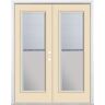 Masonite 60 in. x 80 in. Golden Haystack Steel Prehung Left-Hand Inswing Mini Blind Patio Door in Vinyl Frame with Brickmold