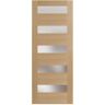 Stile Doors 32 in. x 80 in. Right-Handed 5 Lite Satin Etch Solid Core White Oak Single Prehung Interior Door