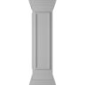 Ekena Millwork Corner 48 in. x 12 in. White Box Newel Post with Panel, Flat Capital and Base Trim (Installation Kit Included)