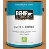 BEHR PREMIUM PLUS 1 gal. #PPU4-03 Butter Rum Satin Enamel Low Odor Interior Paint & Primer