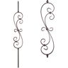 HOUSE OF FORGINGS Scrolls 44 in. x 0.5 in. Oil Rubbed Copper Large Spiral Scroll Hollow Wrought Iron Baluster