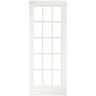 eightdoors 30 in. x 80 in. Clear Glass 15-Lite True Divided White Finished Solid French Interior Door Slab