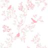 Brewster Chirp Pink Birds & Trees Pink Paper Strippable Roll (Covers 56.4 sq. ft.)