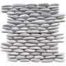 Rain Forest Light Grey Stacked 12 in. x 12 in. x 0.75 in. Natural Finnish Stone Pebble Wall Tile (5.0 sq. ft. / case)