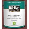 BEHR PREMIUM PLUS 1 gal. #ICC-82 Library Red Semi-Gloss Enamel Low Odor Interior Paint & Primer