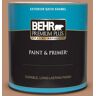 BEHR PREMIUM PLUS 1 qt. #QE-12 Dune Drift Satin Enamel Exterior Paint & Primer