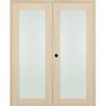 Belldinni Vona 207 48 in.x 84 in. Right Hand Active Full Lite Frosted Glass Ribeira Ash Wood Composite Double Prehung French Door