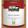 BEHR PREMIUM PLUS 1 gal. #PMD-106 Caramel Sauce Flat Low Odor Interior Paint & Primer