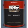 BEHR PREMIUM PLUS 1 gal. #S510-6 Durango Blue Flat Exterior Paint & Primer