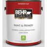 BEHR PREMIUM PLUS 1 gal. #N530-1 Pixel White Flat Low Odor Interior Paint & Primer