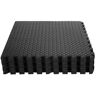 HONEY JOY 12PCS Black 25 in. X 25 in. Exercise Play Mat w/EVA Foam Interlocking Tiles 52 sq.ft.