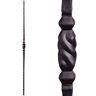 HOUSE OF FORGINGS Tuscan Square Hammered 44 in. x 0.5625 in. Satin Black Single Twisted Knuckle Solid Wrought Iron Baluster