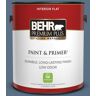 BEHR PREMIUM PLUS 1 gal. #S520-6 Layers of Ocean Flat Low Odor Interior Paint & Primer