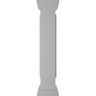 Ekena Millwork Straight 48 in. x 8 in. White Box Newel Post with Panel, Flat Capital and Base Trim (Installation Kit Included)