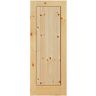 Masonite 30 in. x 84 in. Knotty Pine 1 Panel Shaker V-Groove Solid Wood Interior Barn Door Slab