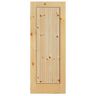 Masonite 36 in. x 84 in. Knotty Pine 1 Panel Shaker V-Groove Solid Wood Interior Barn Door Slab