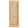 Masonite 40 in. x 84 in. Knotty Pine 1 Panel Shaker V-Groove Solid Wood Interior Barn Door Slab