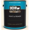 BEHR PREMIUM PLUS 1 gal. #ECC-49-2 Historic Cream Satin Enamel Exterior Paint & Primer