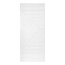 AIOPOP HOME Modern Chevron with Strip 30 in. x 84 in. MDF Panel White Painted Sliding Barn Door with Hardware Kit