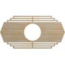 Ekena Millwork 32 in. x 16 in. x 1/4 in. Chrysler Wood Fretwork Pierced Ceiling Medallion, Hickory