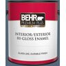 BEHR PREMIUM PLUS 1 gal. #S510-6 Durango Blue Hi-Gloss Enamel Interior/Exterior Paint