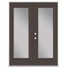 Masonite 60 in. x 80 in. Willow Wood Steel Prehung Right-Hand Inswing Full Lite Clear Glass Patio Door Vinyl Frame, no Brickmold