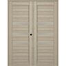Belldinni Rita 60 in.x 96 in. Left Hand Active 3-Lite Shambor Wood Composite Double Prehung Interior Door