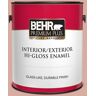 BEHR PREMIUM PLUS 1 gal. #T17-06 Everythings Rosy Hi-Gloss Enamel Interior/Exterior Paint