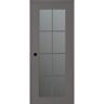 Bellini Vona 28 in. x 96 in. Right-Handed 8-Lite Frosted Glass Gray Matte Composite DIY-Friendly Single Prehung Interior Door